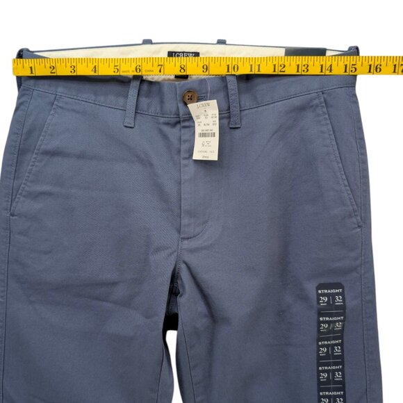 J.CREW Flex Straight Chinos Mens Blue Flat Front Stretch Pants Size 29x32 - Picture 8 of 11